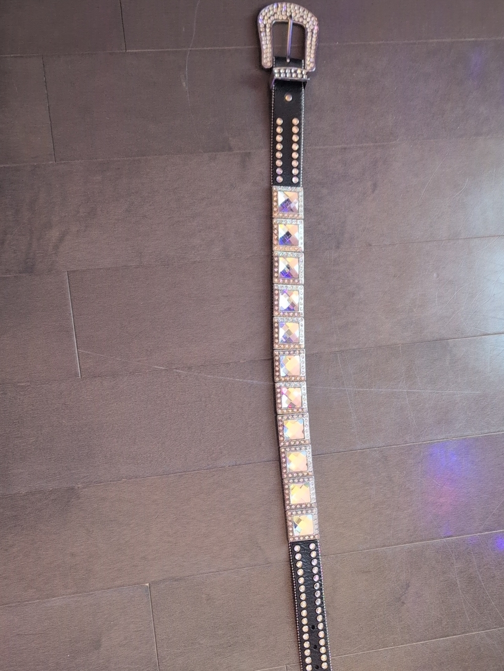 Gucci Black Leather Belt with Crystals